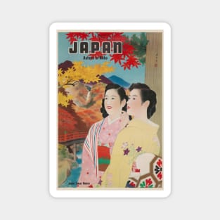 Japan Autumn in Nikko Vintage Poster Magnet