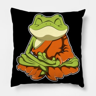 Frog at Yoga in Cross-legged Pillow