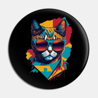 Retro Cool Cat: Vintage Vibes and Feline Flair Pin