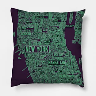 cool new york city map Pillow