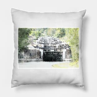 Hatton Flight Locks watercolour Pillow