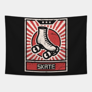 SKATE | Roller Skating Propaganda Poster Tapestry