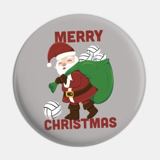 Santa Claus for Volleyball Lovers Pin