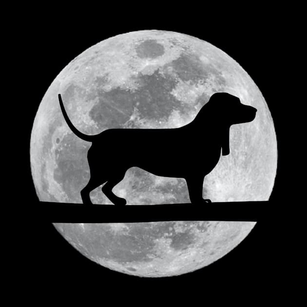 Basset Hound Dog Night Moon basset hound Lover by T-shirt verkaufen