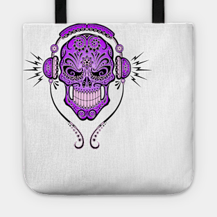 Purple DJ Sugar Skull Tote