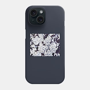 Bush of flowers in white and blue, altered photography Phone Case