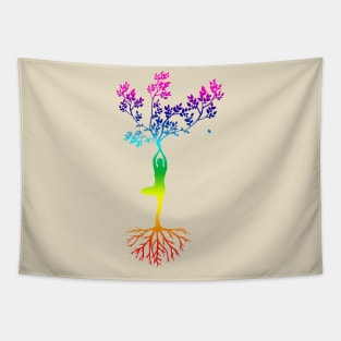 Yoga spiritual chakra tree of life spirituel magic Tapestry