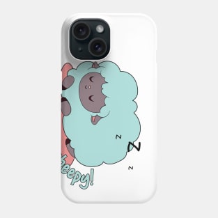 cute green sheep sleeping pacefully Phone Case