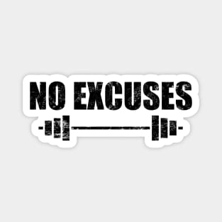 No Excuses - Gym Motivation Fitness Magnet