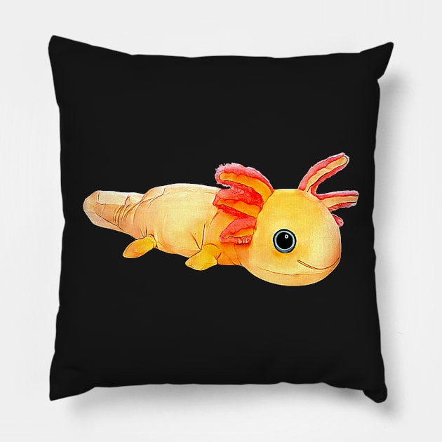 Cute axolotl to cuddle Pillow by Shadowbyte91