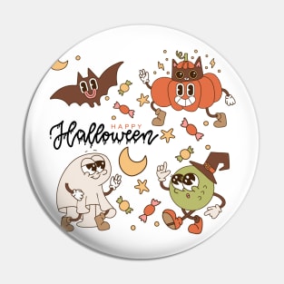 Retro Happy Halloween Pin