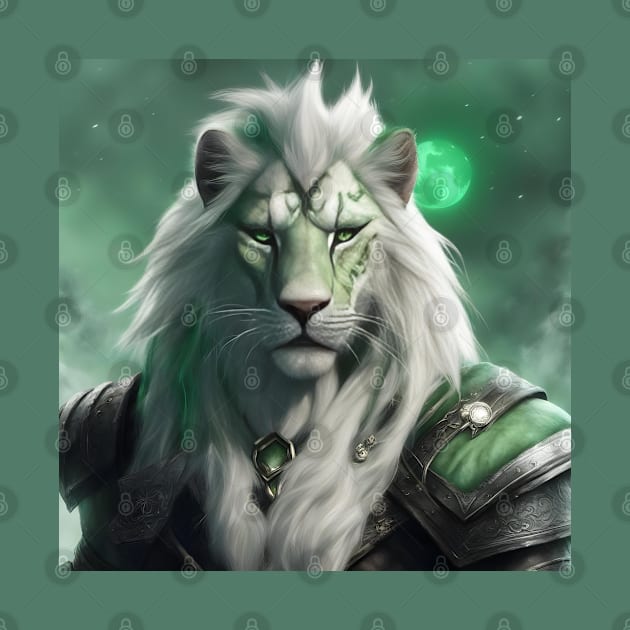 fantasy lion knight green by Chantel Fourie