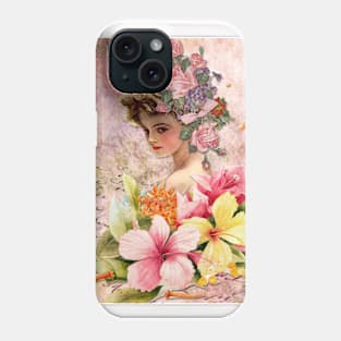 Vintage Woman Neck Gator Floral Vintage Lady Phone Case