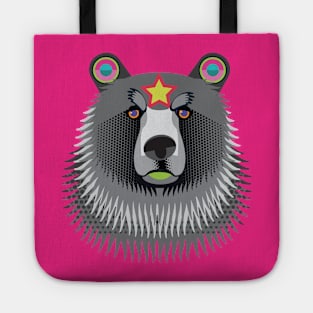 monochrome grizzly bear Tote