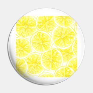 Lemon slices pattern watercolor Pin