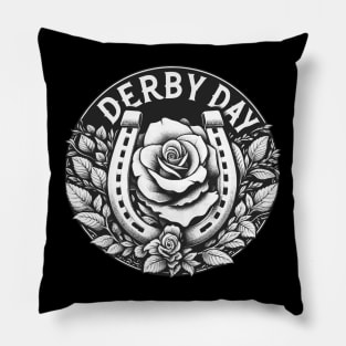 Funny Monochromatic Derby Day 2024 Pillow