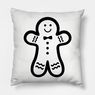 Gingerbread Man (black & white) Pillow