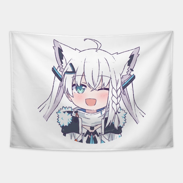 Shirakami Fubuki Chibi Tapestry by Kent