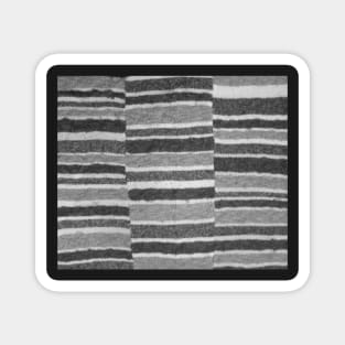 vintage knitted monochrome black and white stripes Magnet