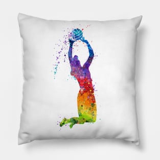 Girl Volleyball Player Setter Watercolor Sport Gift Pillow