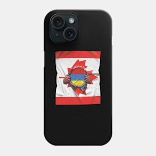 Armenia Flag Canadian Flag Ripped - Gift for Armenian From Armenia Phone Case