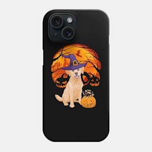Labrador pumpkin witch Phone Case
