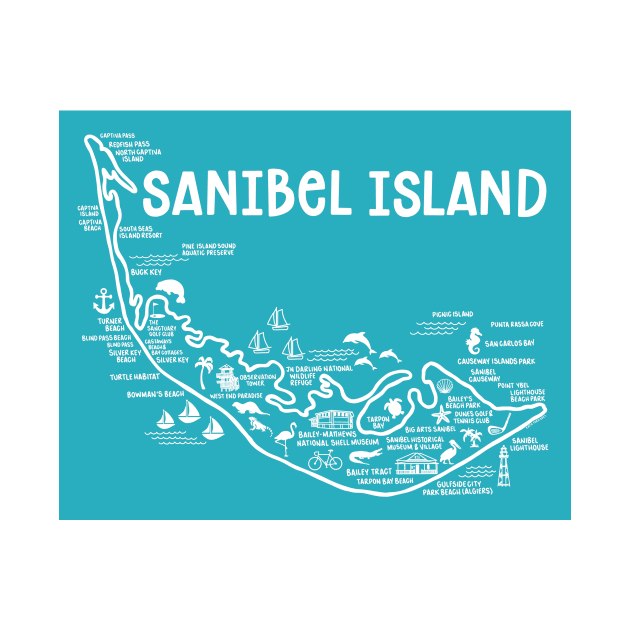 Sanibel Island Map by fiberandgloss