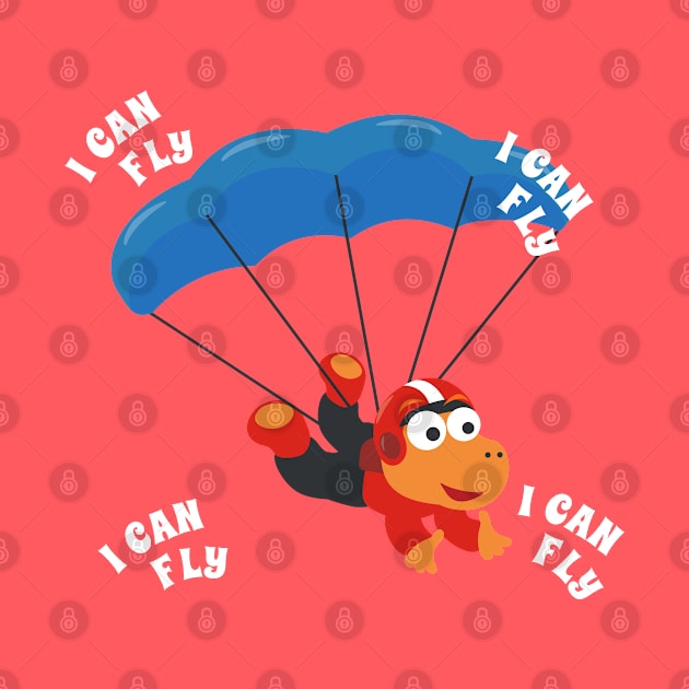 Vector illustration of a cute skydiver. by KIDS APPAREL