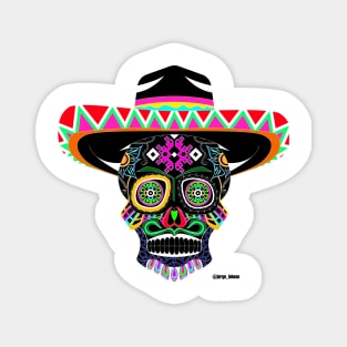 the mexican grim reaper in mariachi charro style ecopop Magnet