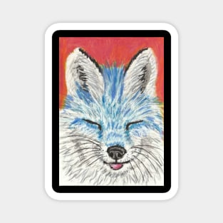 blue fox face Magnet