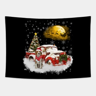 Red Truck Xmas Tree Beagle Christmas Tapestry