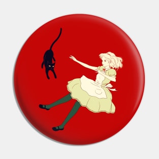 Alice and cat Pin