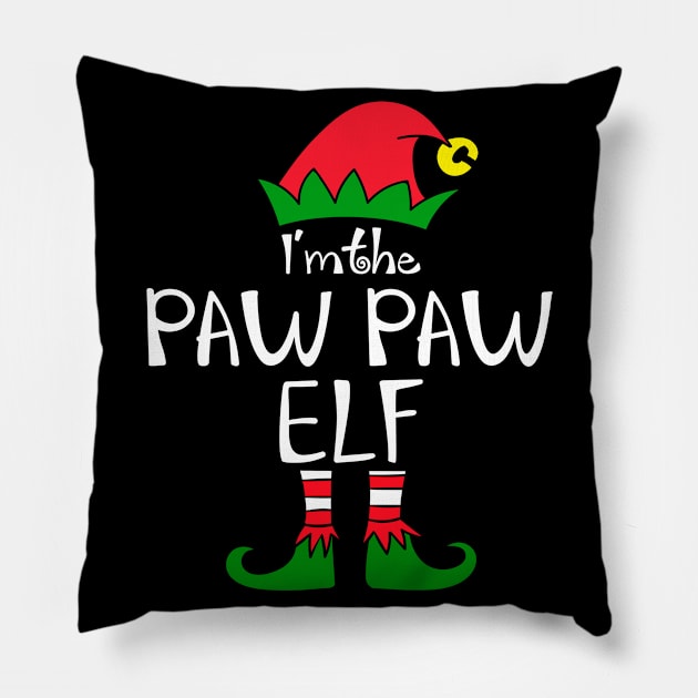 Elf Saying I'm the Paw Paw Elf Matching Family Group Christmas Pillow by julibirgit