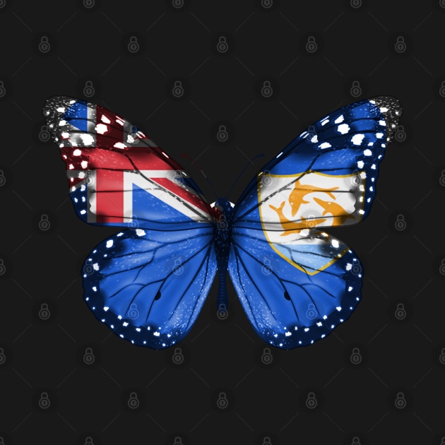 Anguillan Flag  Butterfly - Gift for Anguillan From Anguilla by Country Flags