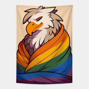 Comfy Womfy Furry Pride Griffin LGBTQ Rainbow Tapestry