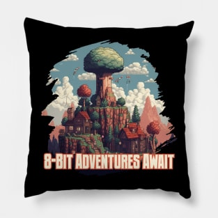 8-Bit Adventures Await Pillow