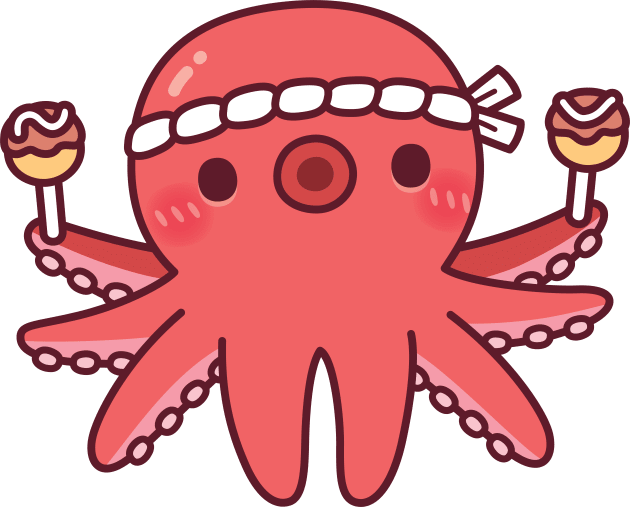 Cute Octopus With Japanese Takoyaki Kids T-Shirt by rustydoodle