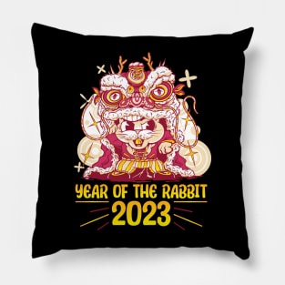 Good Luck Zodiac Happy Chinese New Year of the Rabbit Pillow