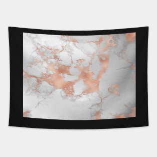 White Marble Rose Gold Veins Tapestry