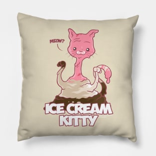 Ice Cream Kitty Pillow
