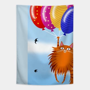 The Cat Balloonist Tapestry