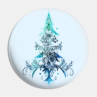 A Christmas tree spirit watercolor Pin