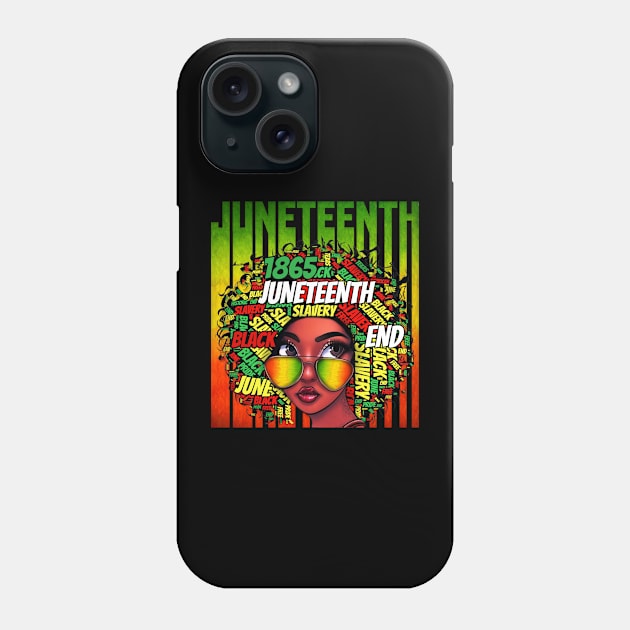 Juneteenth Independence Day Afro Melanin Natural Hair Womens Phone Case by joneK