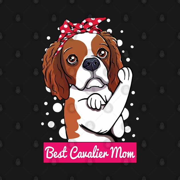 Retro Cavalier King Charles Spaniel Dog Mom by USProudness
