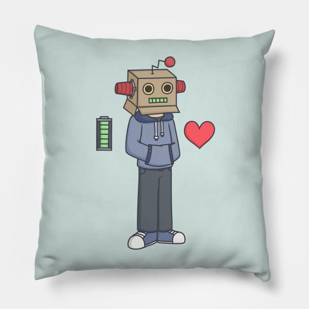 Robot Kid Pillow by KammyBale