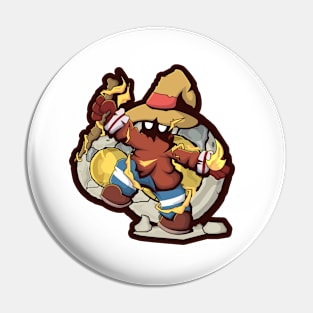 Character fire light wizard with magic wand Pin