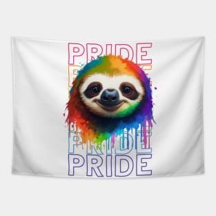 Sloth Pride Colorful Tapestry