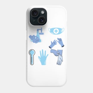 5 stickers of Coronavirus in one pack Phone Case