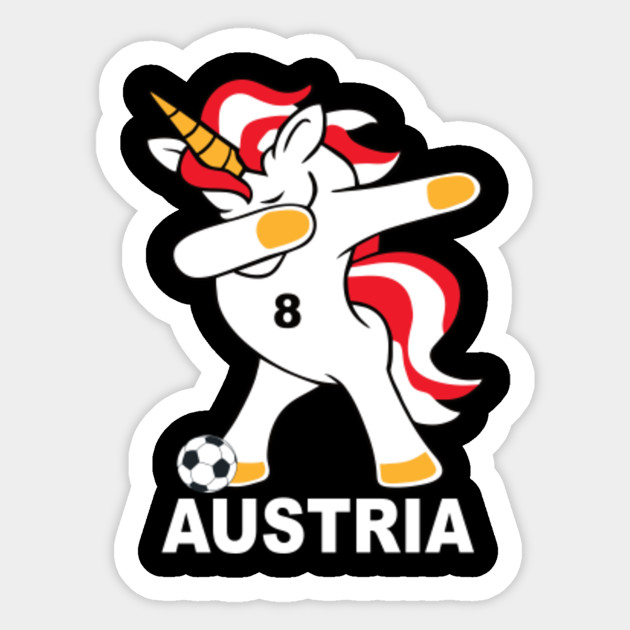 Austria Dabbendes Unicorn Football Austria Gift Sticker