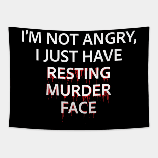 Resting Murder Face - White Text Tapestry